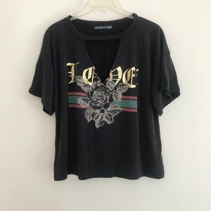 Jonathan Saint Cropped Graphic T Shirt